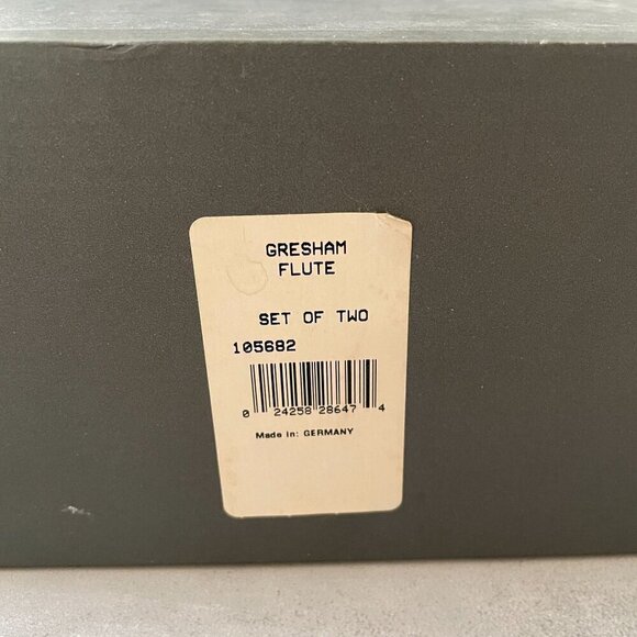 Waterford Gresham Box Set Two Crystal Champagne Toasting Flutes Germany Vintage - Picture 6 of 8